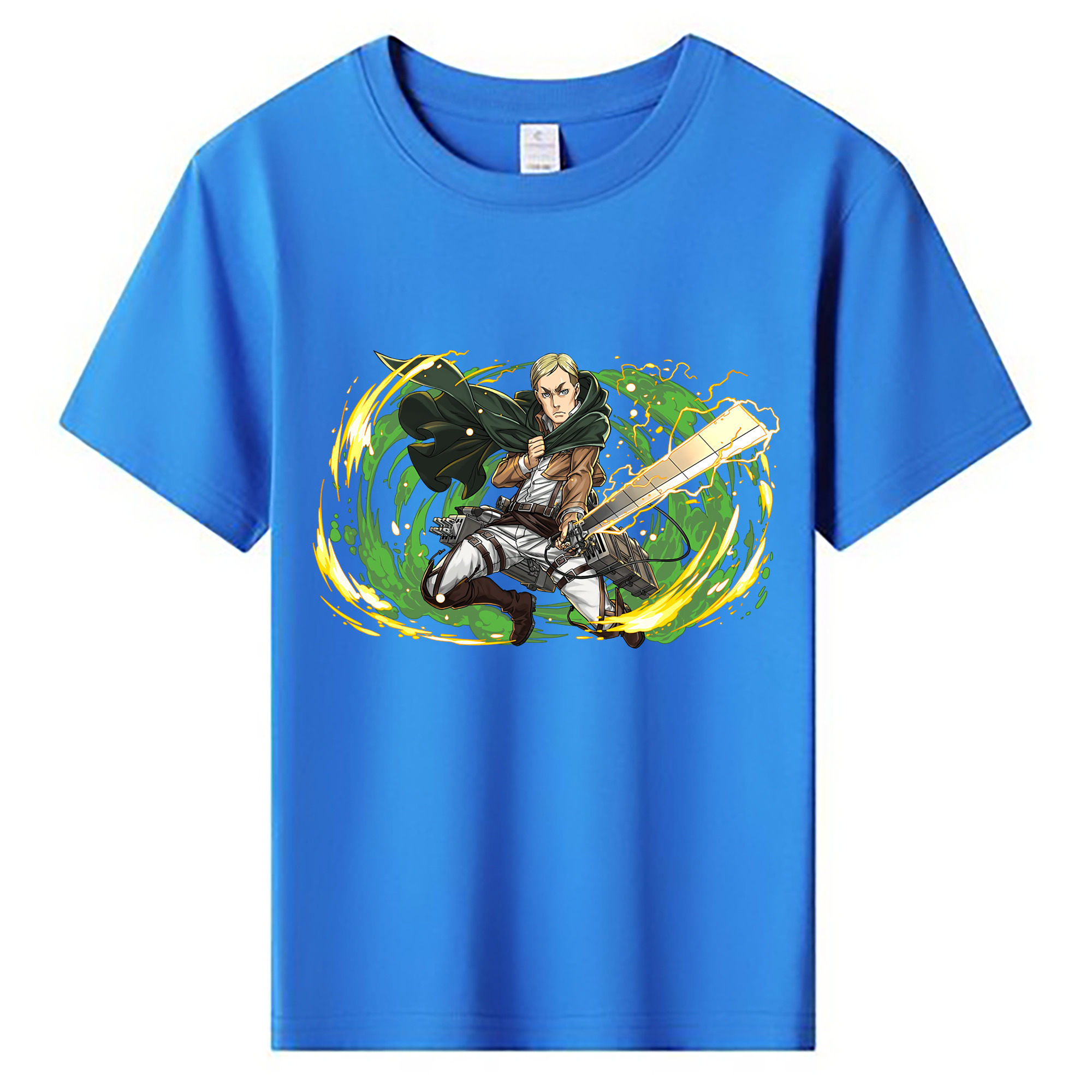 （画像用） 進撃の巨人 エルヴィン・スミス Attack on Titan Erwin Smith 綿100％キッズTシャツ（フロントプリント）
